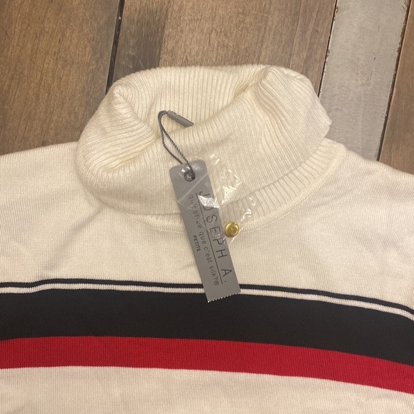 Joseph‎ A black combo color block turtle neck gold detail size PL brand new - Picture 2 of 6